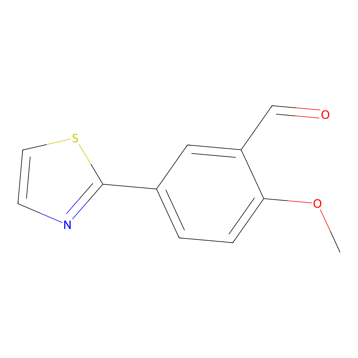 2-Methoxy-5-(2-thiazolyl)benzaldehyde molecular structure, CAS 163257-18-9
