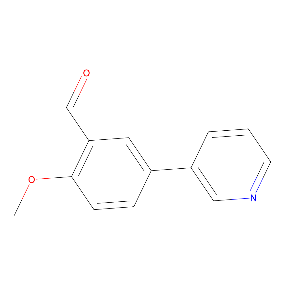 2-Methoxy-5-(pyridin-3-yl)benzaldehyde molecular structure, CAS 163257-23-6