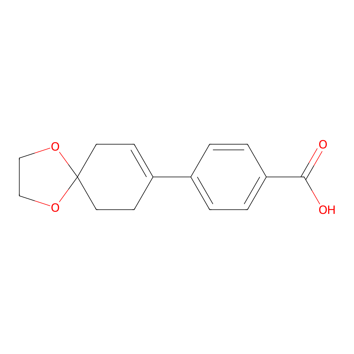 4-(1,4-Dioxaspiro[4.5]dec-7-en-8-yl)benzoic acid molecular structure, CAS 163260-71-7