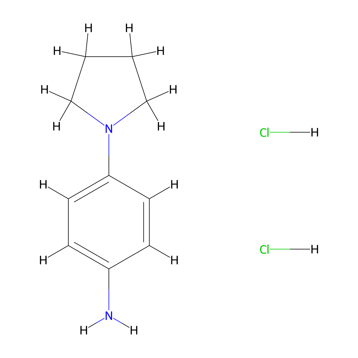 4-(Pyrrolidin-1-yl)aniline dihydrochloride molecular structure, CAS 163260-77-3