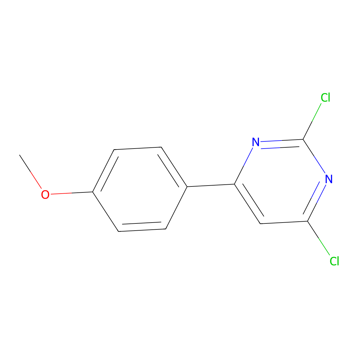 2,4-Dichloro-6-(4-methoxyphenyl)pyrimidine molecular structure, CAS 163263-91-0