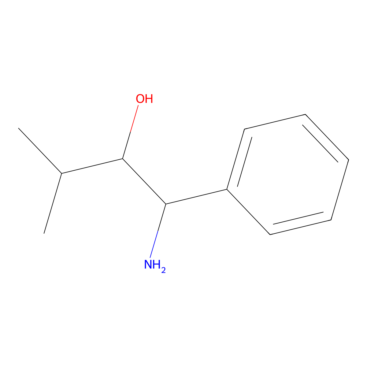 1-Amino-3-methyl-1-phenylbutan-2-ol molecular structure, CAS 163266-14-6
