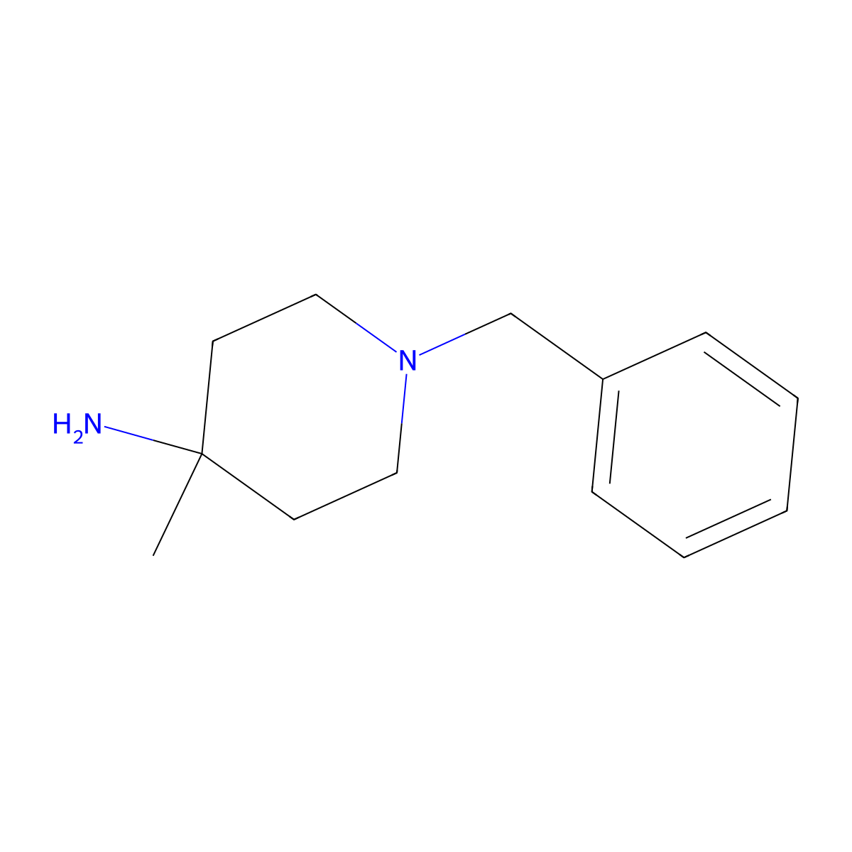 1-Benzyl-4-methylpiperidin-4-amine molecular structure, CAS 163271-06-5