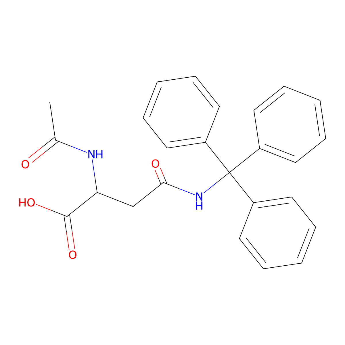 Nalpha-Acetyl-Ngamma-trityl-L-asparagine molecular structure, CAS 163277-78-9