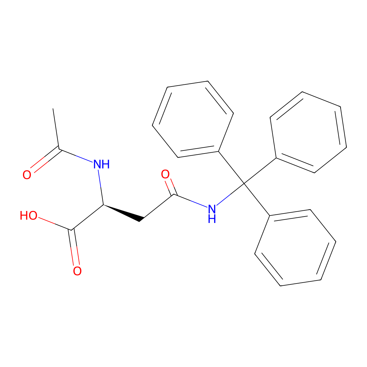 Nalpha-Acetyl-Ngamma-trityl-L-asparagine molecular structure, CAS 163277-78-9