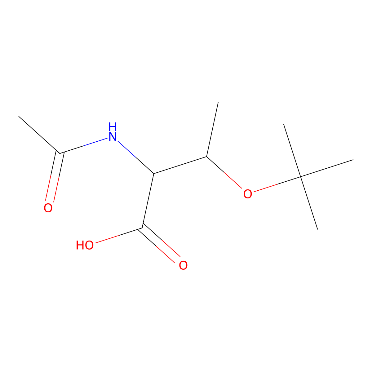 (2S,3R)-2-Acetamido-3-(tert-butoxy)butanoic acid molecular structure, CAS 163277-80-3