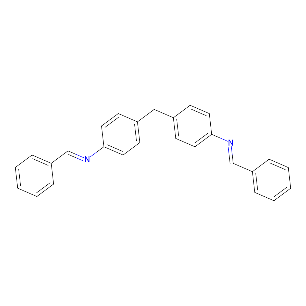 4,4'-Methylenebis(N-benzylideneaniline) molecular structure, CAS 16328-16-8
