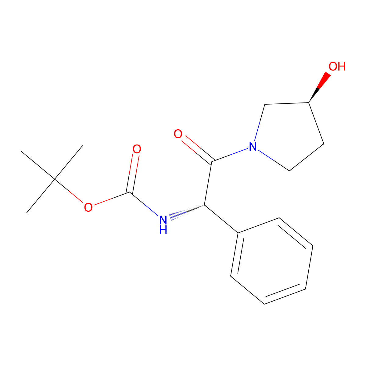 Tert-butyl ((S)-2-((S)-3-hydroxypyrrolidin-1-YL)-2-oxo-1-phenylethyl)carbamate molecular structure, CAS 163295-66-7