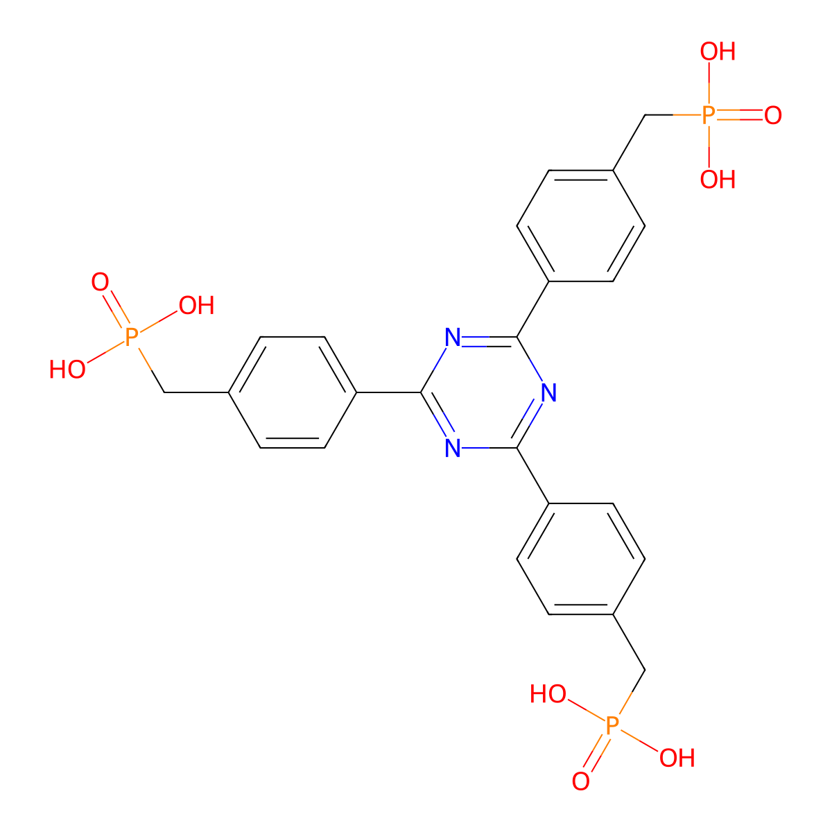 [4-[4,6-Bis[4-(phosphonomethyl)phenyl]-1,3,5-triazin-2-yl]phenyl]methylphosphonic acid molecular structure, CAS 1632975-57-5