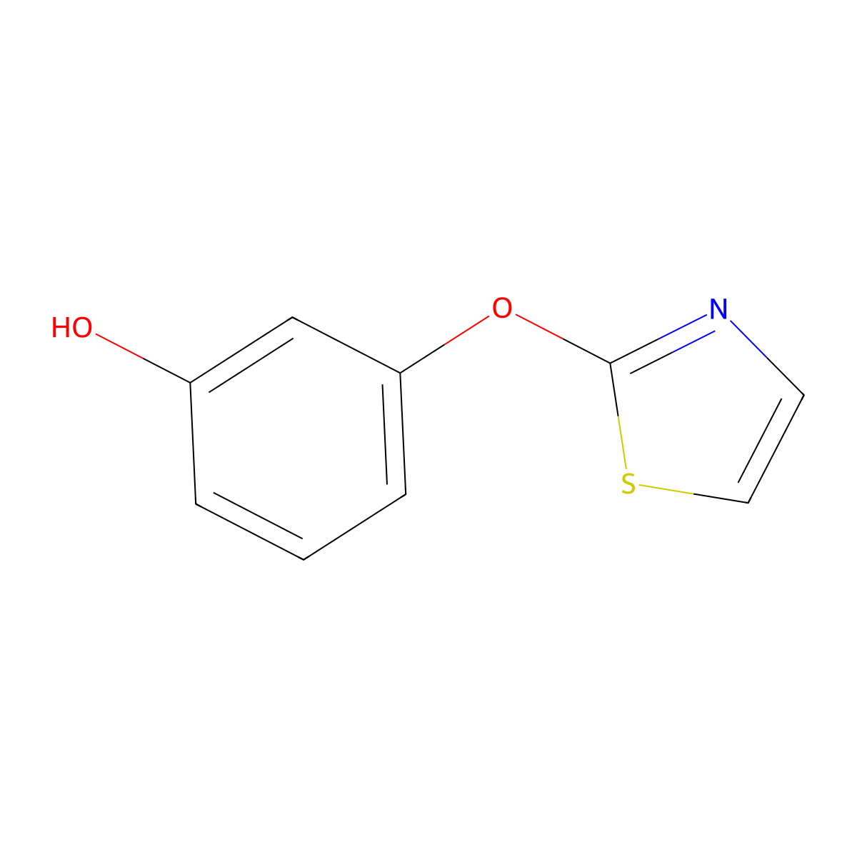 3-(1,3-Thiazol-2-yloxy)phenol molecular structure, CAS 163298-84-8