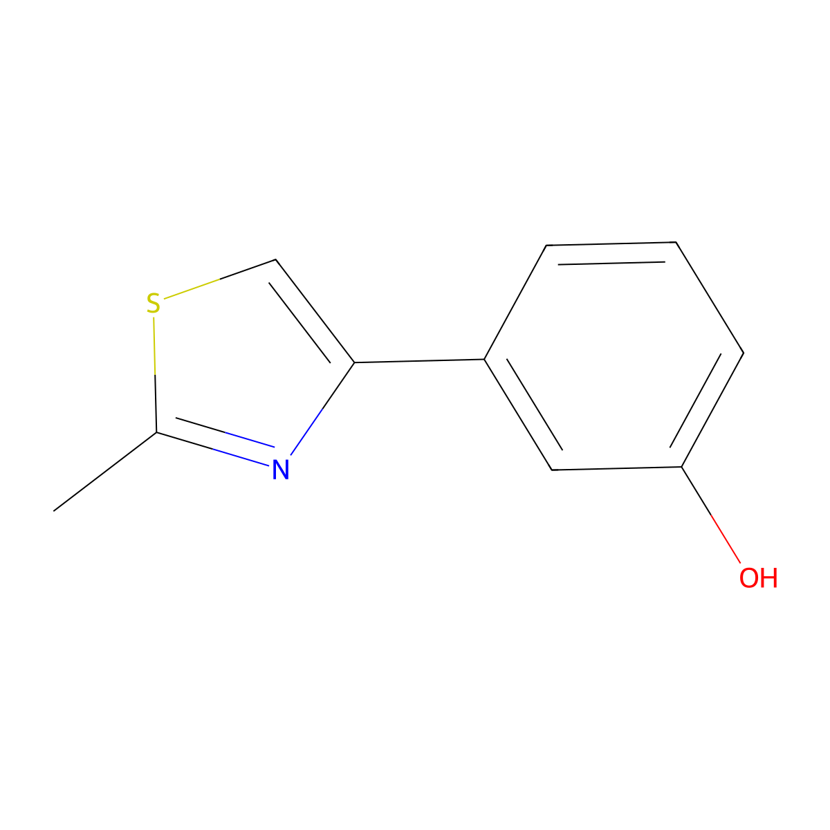 3-(2-Methylthiazol-4-yl)phenol molecular structure, CAS 163299-00-1