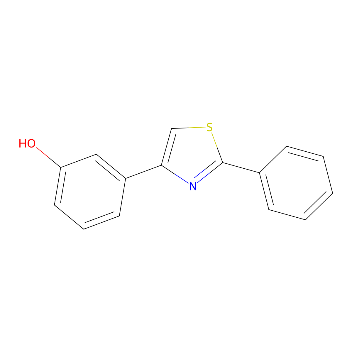 3-(2-Phenylthiazol-4-yl)phenol molecular structure, CAS 163299-01-2