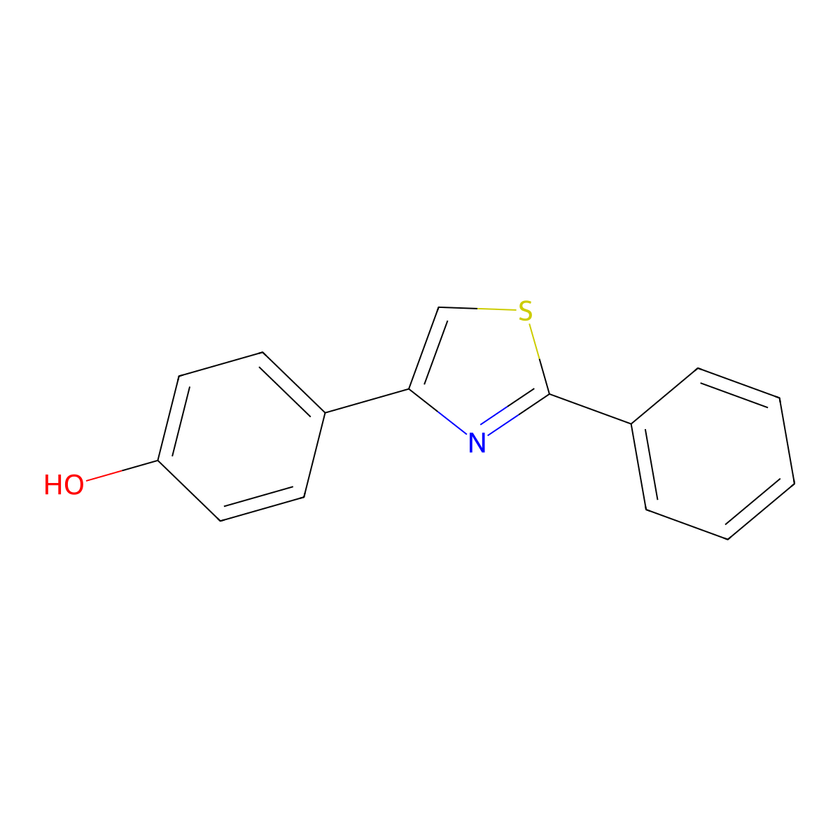 4-(2-Phenylthiazol-4-yl)phenol molecular structure, CAS 163299-06-7