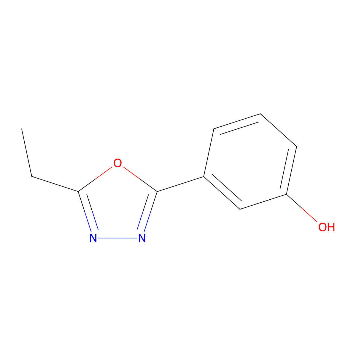 3-(5-Ethyl-1,3,4-oxadiazol-2-yl)phenol molecular structure, CAS 163299-07-8