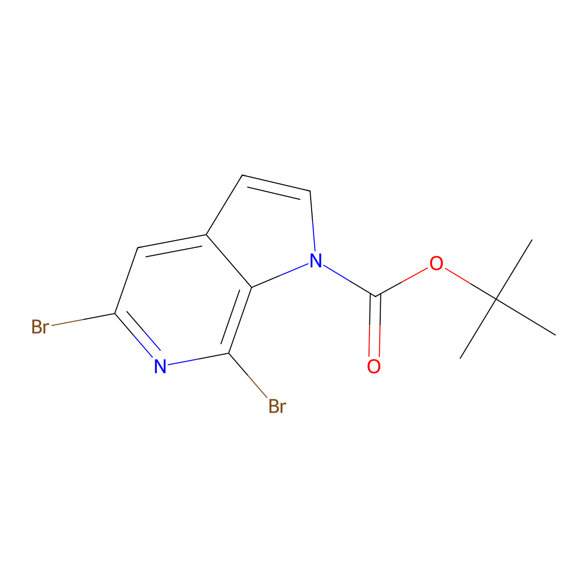 1,1-Dimethylethyl 5,7-dibromo-1H-pyrrolo[2,3-c]pyridine-1-carboxylate molecular structure, CAS 1632996-63-4
