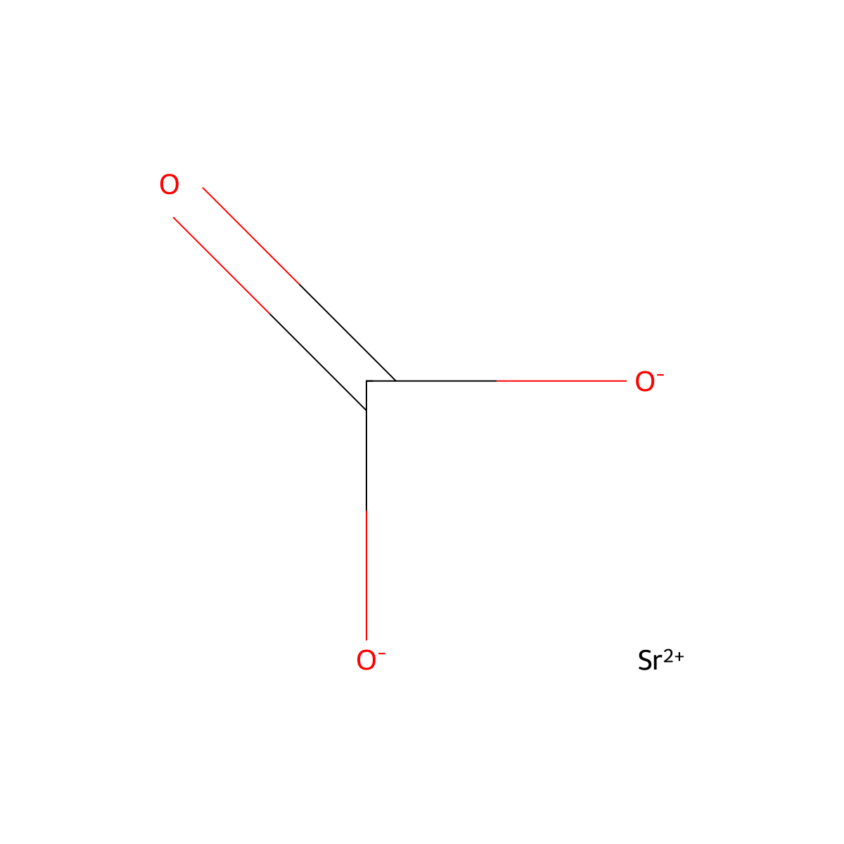 Strontium carbonate molecular structure, CAS 1633-05-2