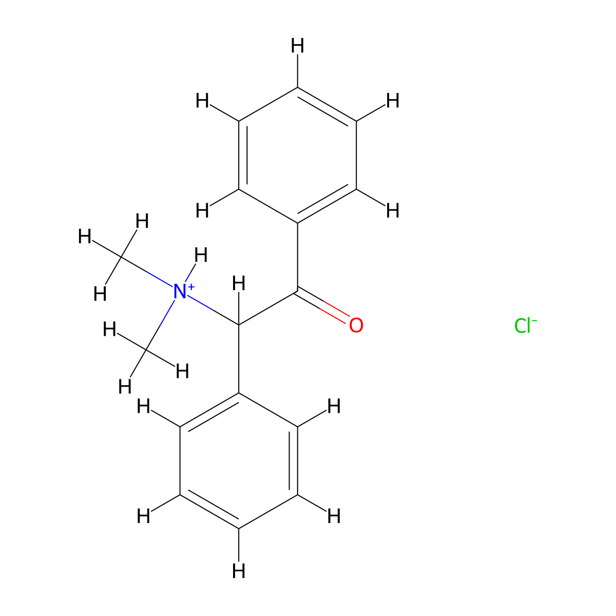 2-(Dimethylamino)-1,2-diphenylethan-1-one--hydrogen chloride (1/1) molecular structure, CAS 1633-40-5