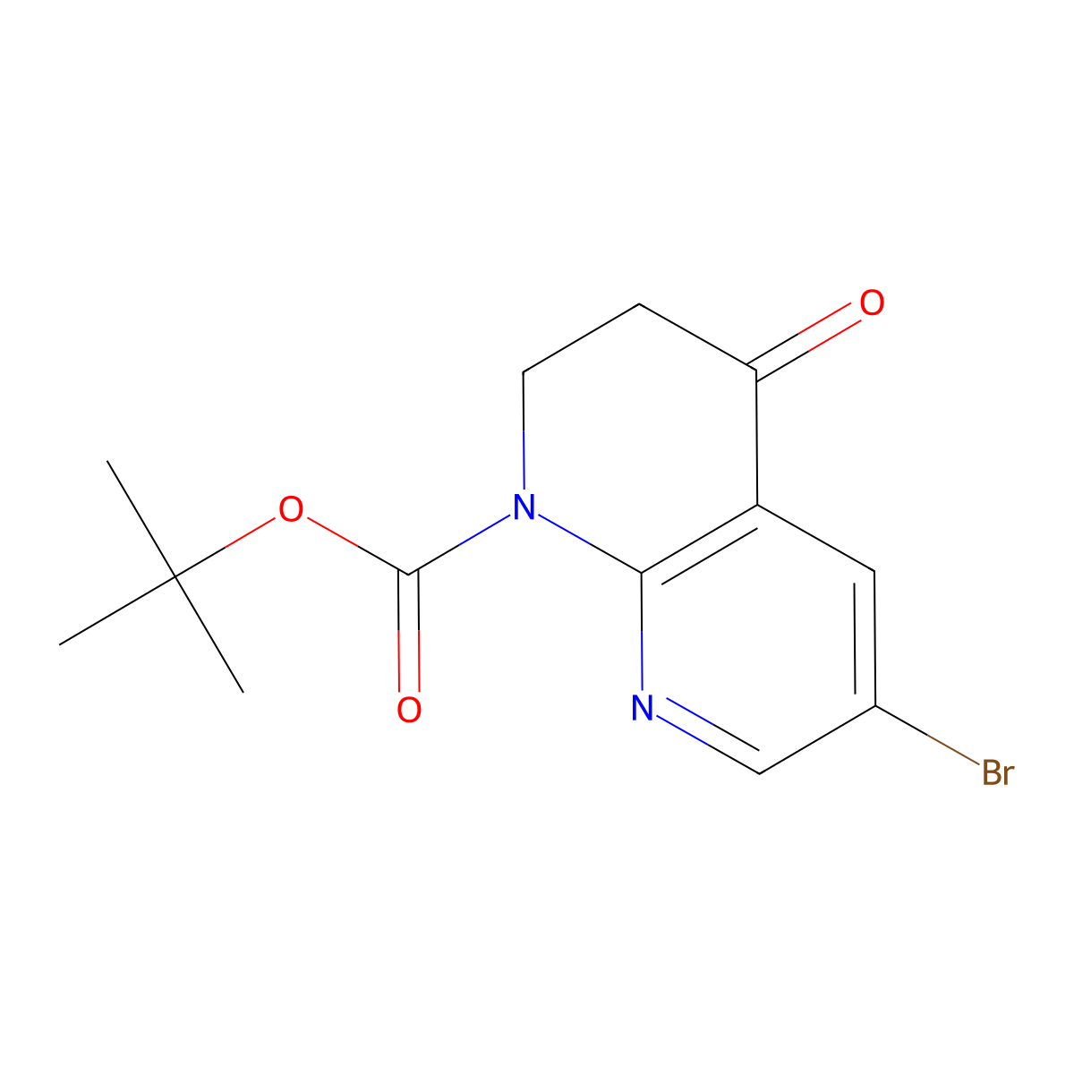 tert-Butyl 6-bromo-4-oxo-3,4-dihydro-1,8-naphthyridine-1(2H)-carboxylate molecular structure, CAS 1633012-79-9