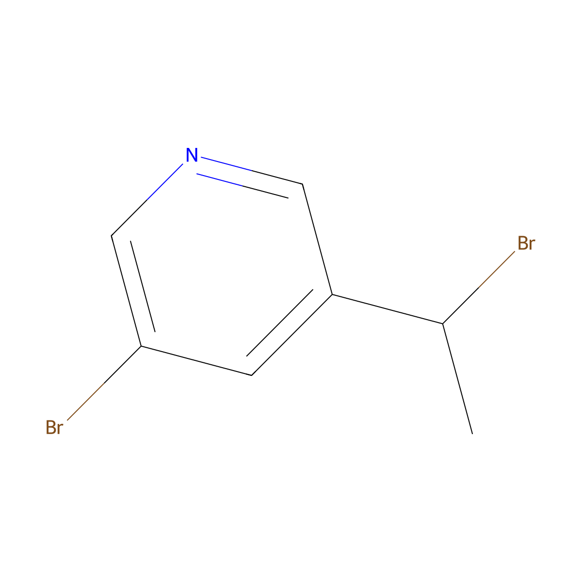 3-Bromo-5-(1-bromoethyl)pyridine molecular structure, CAS 1633014-10-4