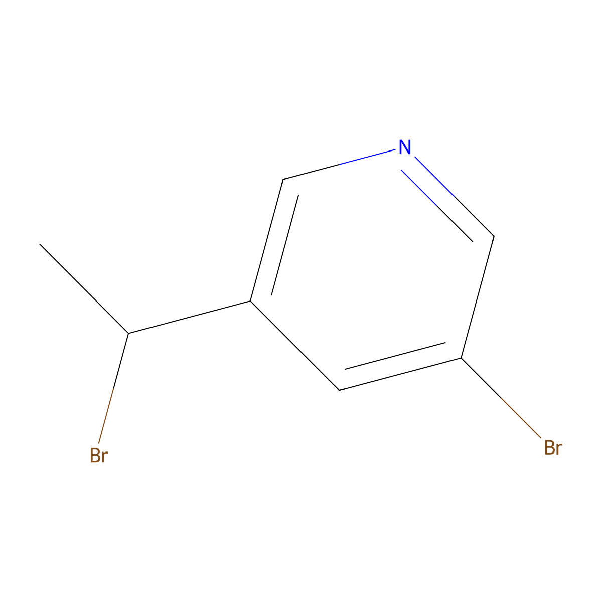 3-Bromo-5-(1-bromoethyl)pyridine molecular structure, CAS 1633014-10-4