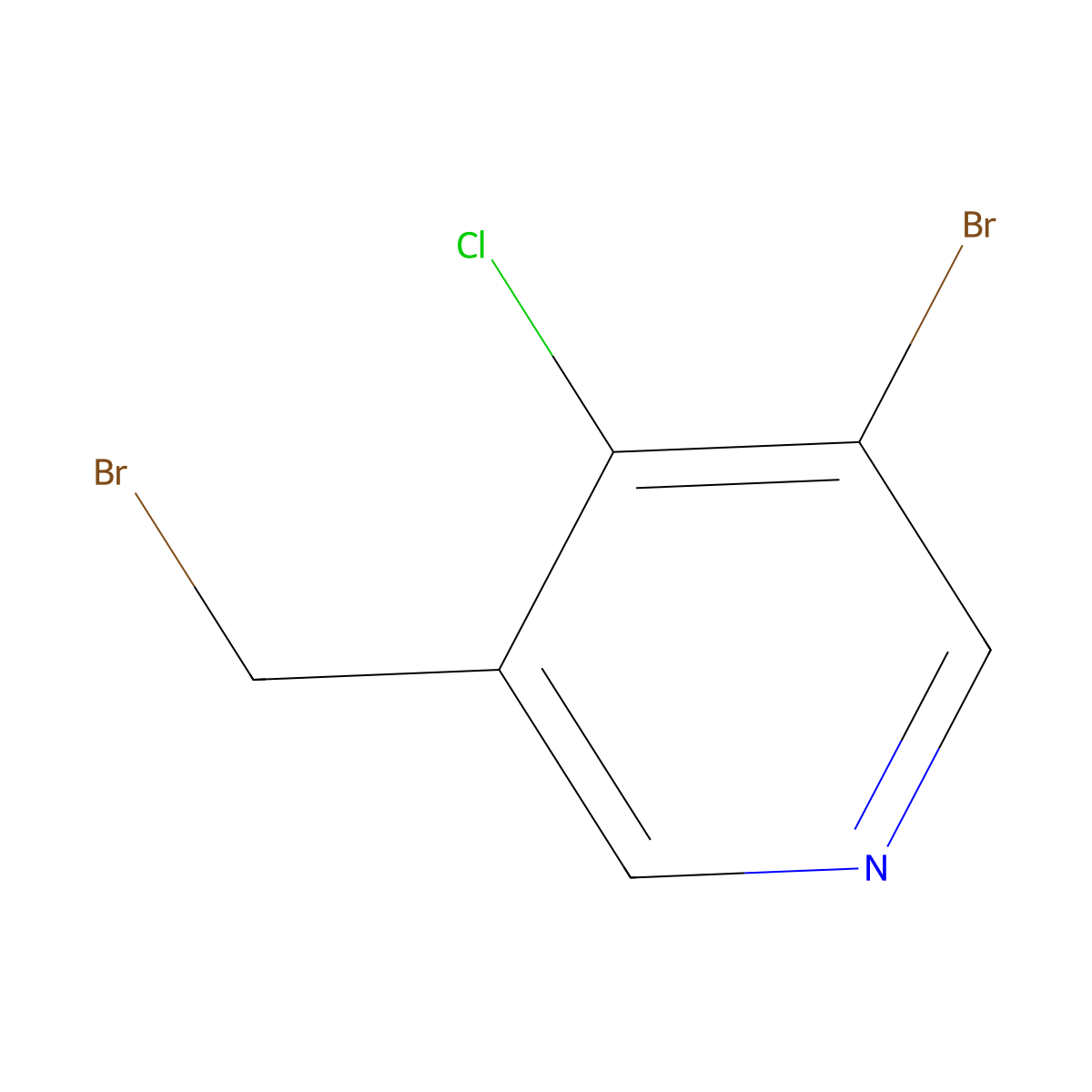 3-Bromo-5-(bromomethyl)-4-chloropyridine molecular structure, CAS 1633014-14-8