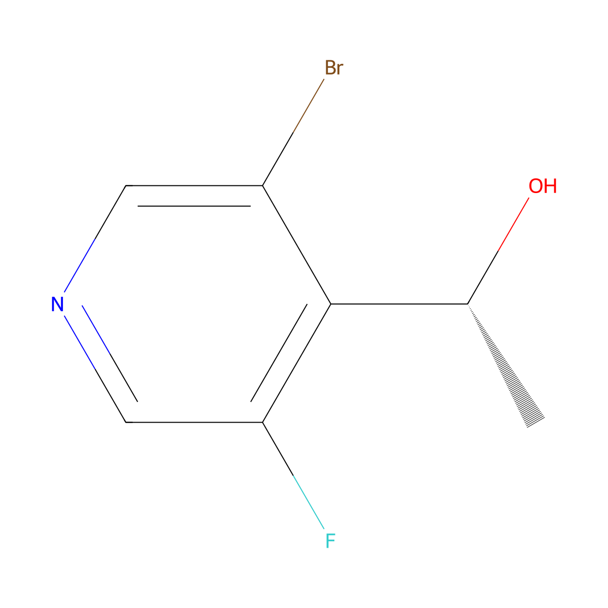 (Alphar)-3-bromo-5-fluoro-alpha-methyl-4-pyridinemethanol molecular structure, CAS 1633014-90-0