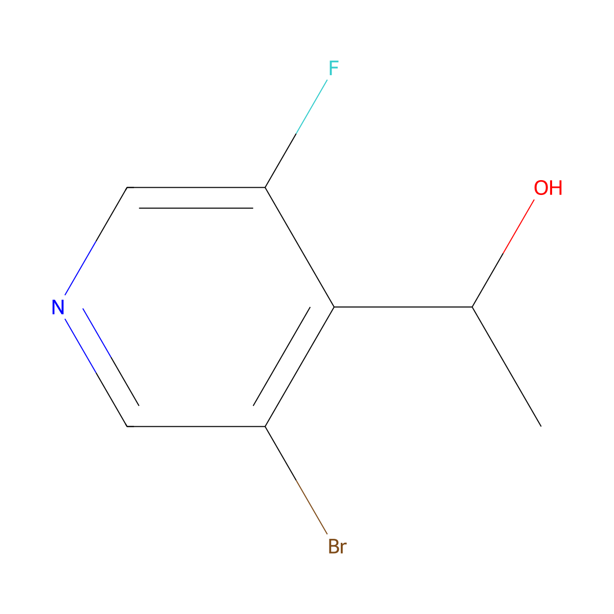 (Alphas)-3-bromo-5-fluoro-alpha-methyl-4-pyridinemethanol molecular structure, CAS 1633014-93-3