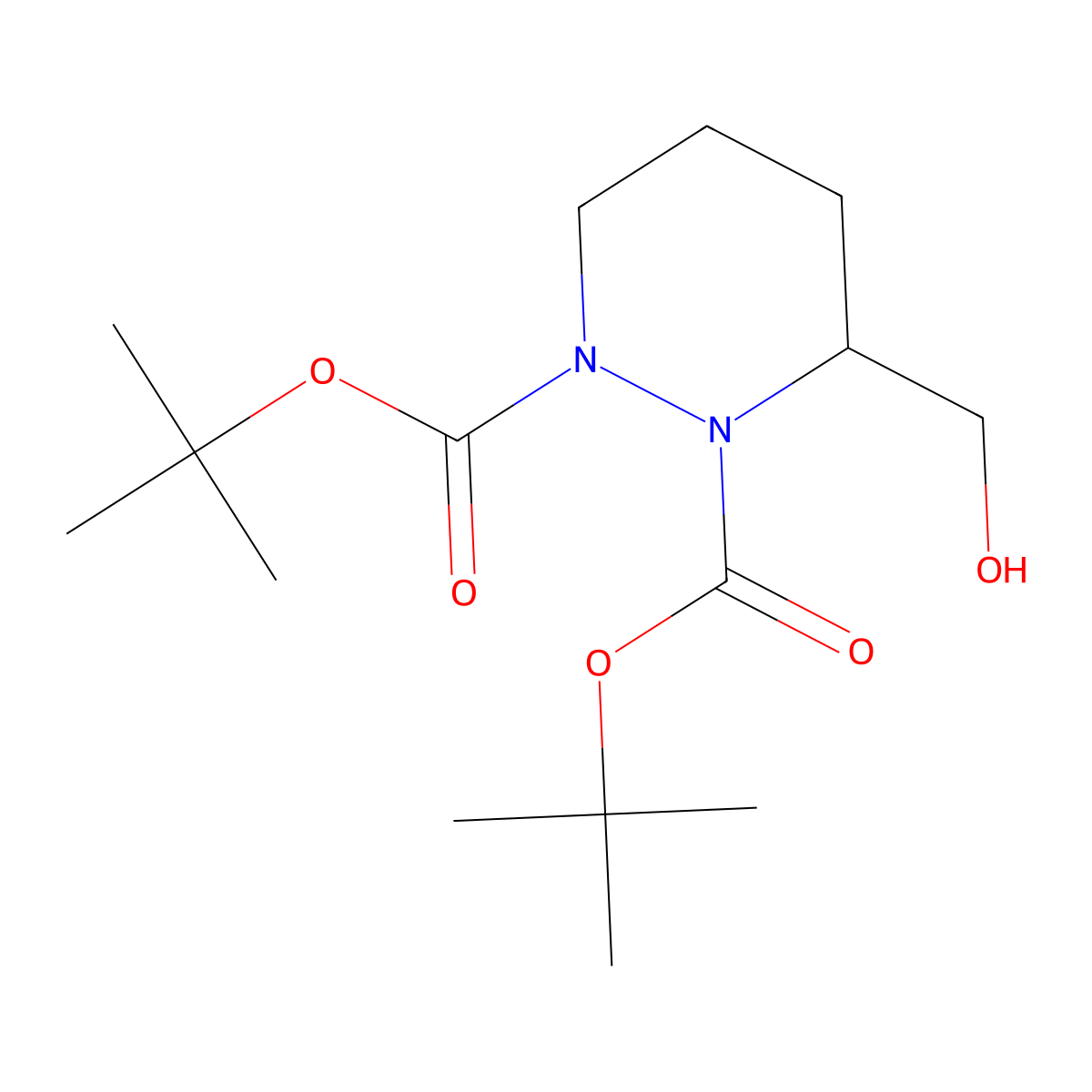 Di-tert-butyl (S)-3-(hydroxymethyl)tetrahydropyridazine-1,2-dicarboxylate molecular structure, CAS 1633022-18-0
