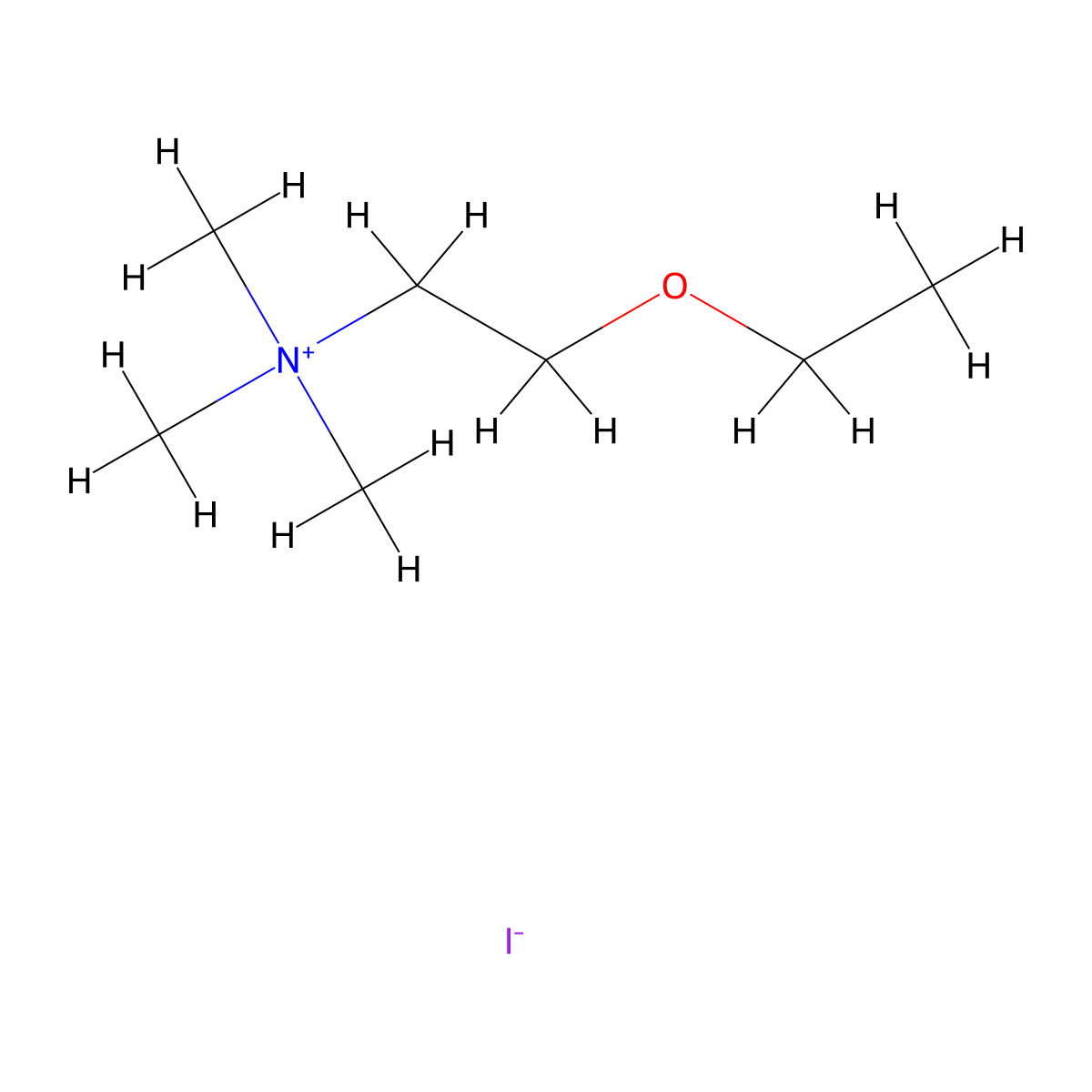 O-Ethylcholine iodide molecular structure, CAS 16332-51-7
