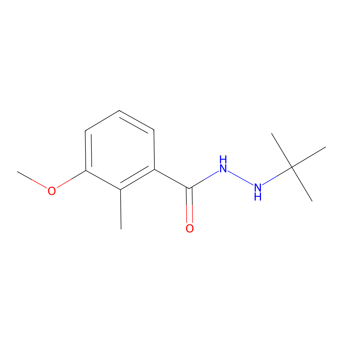 N'-tert-butyl-3-methoxy-2-methylbenzohydrazide molecular structure, CAS 163336-50-3