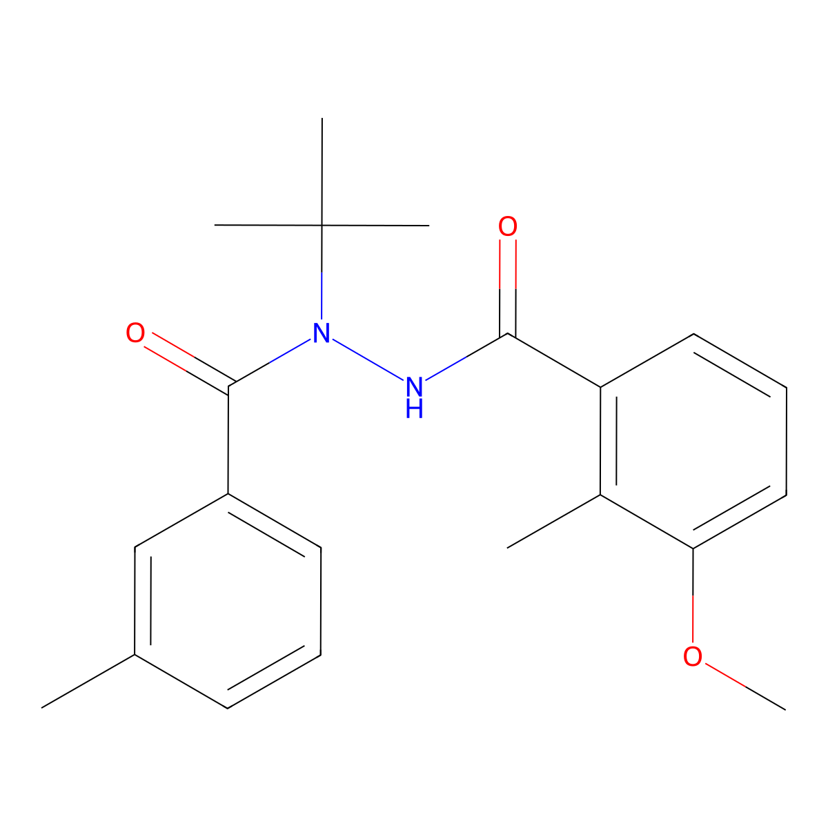 N'-(tert-butyl)-3-methoxy-2-methyl-n'-(3-methylbenzoyl)benzohydrazide molecular structure, CAS 163336-51-4