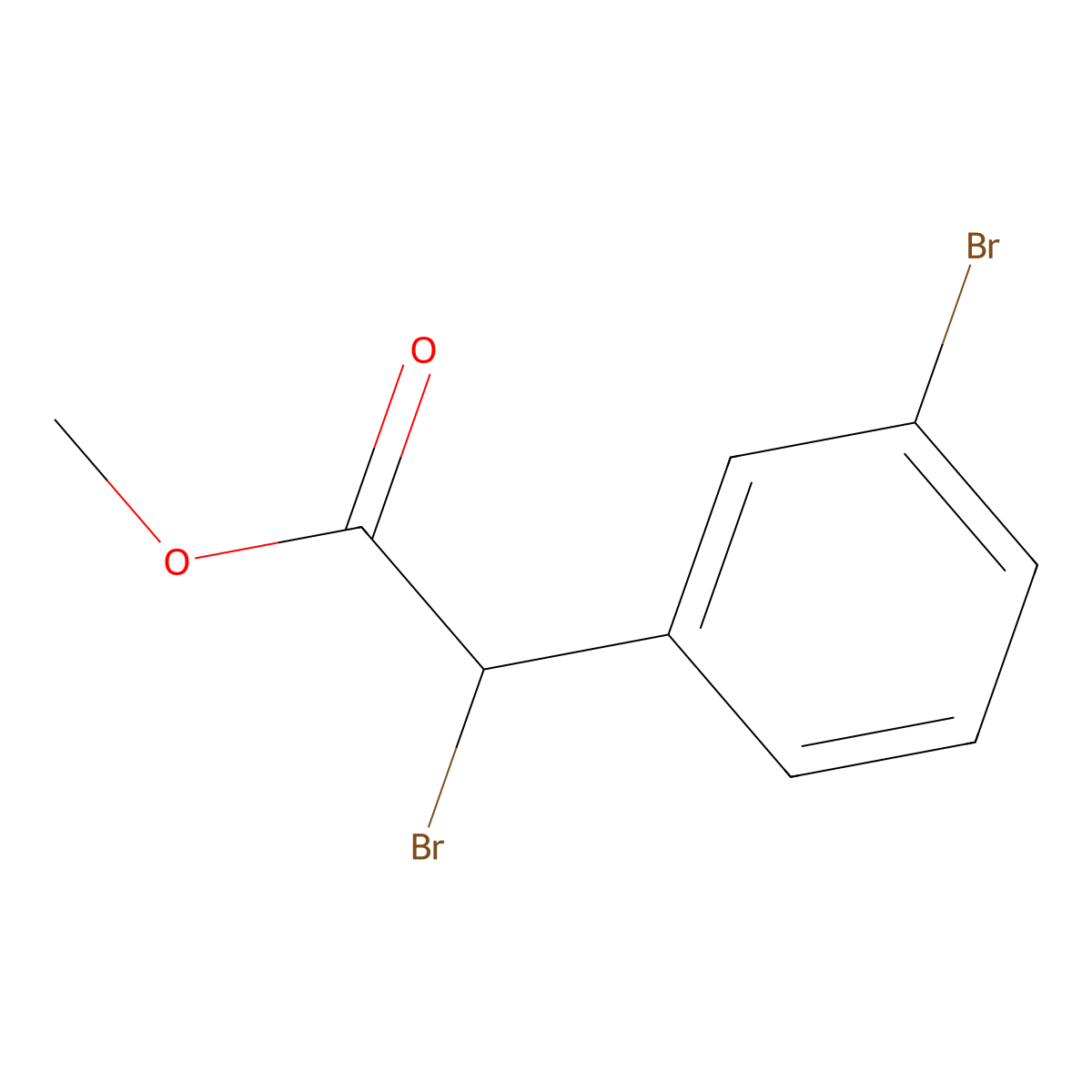 Methyl 2-bromo-2-(3-bromophenyl)acetate molecular structure, CAS 163339-67-1