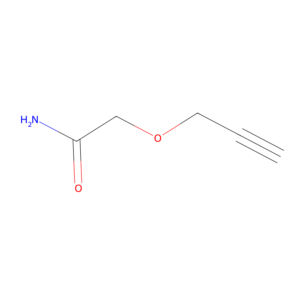 2-(Prop-2-yn-1-yloxy)acetamide molecular structure, CAS 163348-50-3