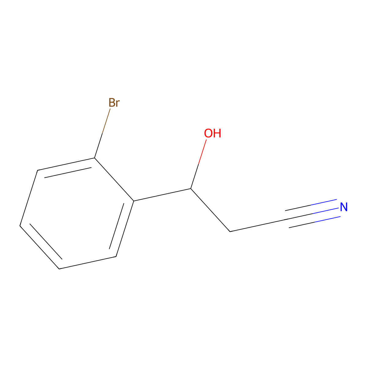 3-(2-Bromophenyl)-3-hydroxypropanenitrile molecular structure, CAS 163354-50-5