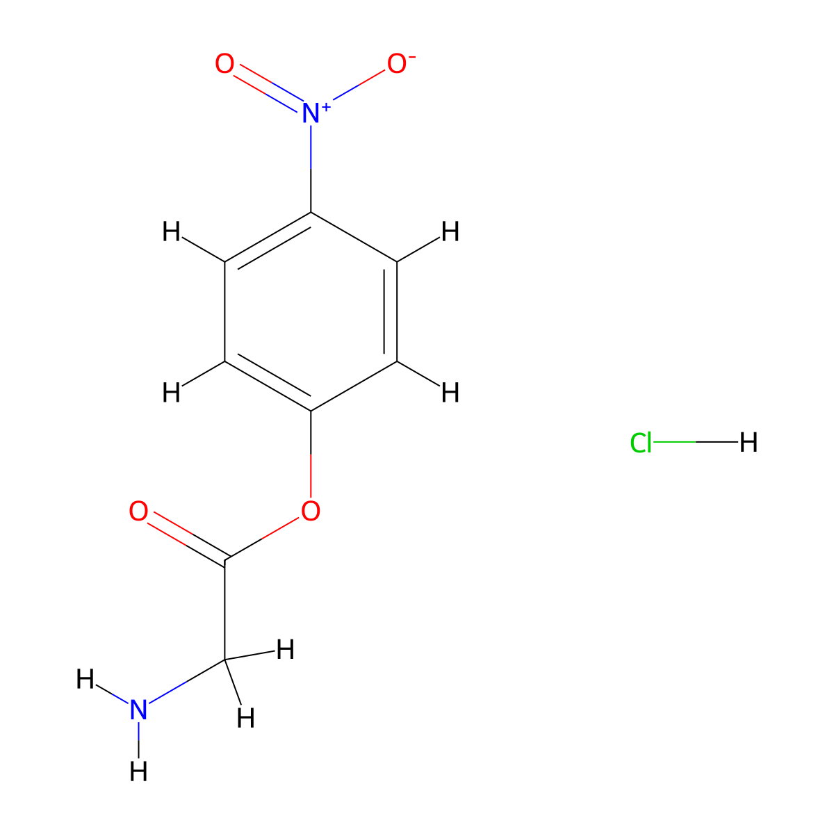 4-Nitrophenyl 2-aminoacetate hydrochloride molecular structure, CAS 16336-29-1