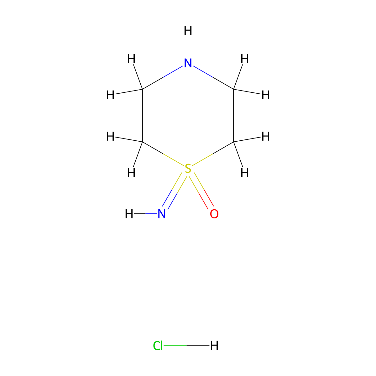 1-Iminothiomorpholine 1-oxide hydrochloride molecular structure, CAS 1633667-60-3