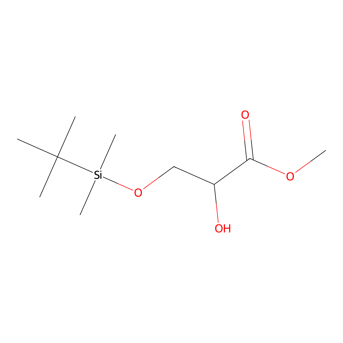 methyl (2S)-3-[tert-butyl(dimethyl)silyl]oxy-2-hydroxy-propanoate molecular structure, CAS 163381-82-6