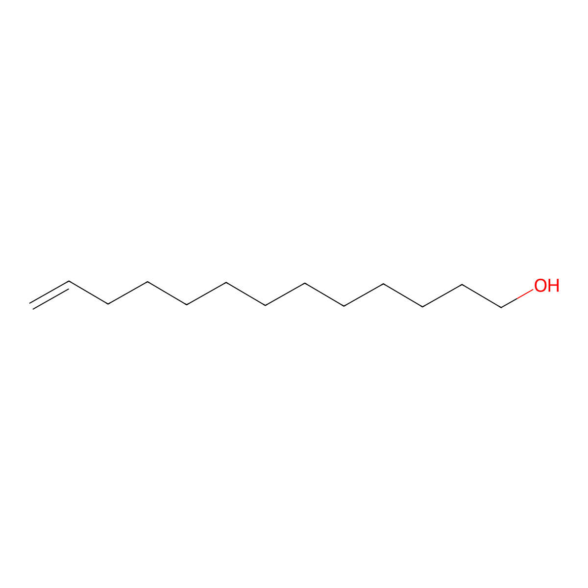 Tridec-12-en-1-ol molecular structure, CAS 16339-75-6