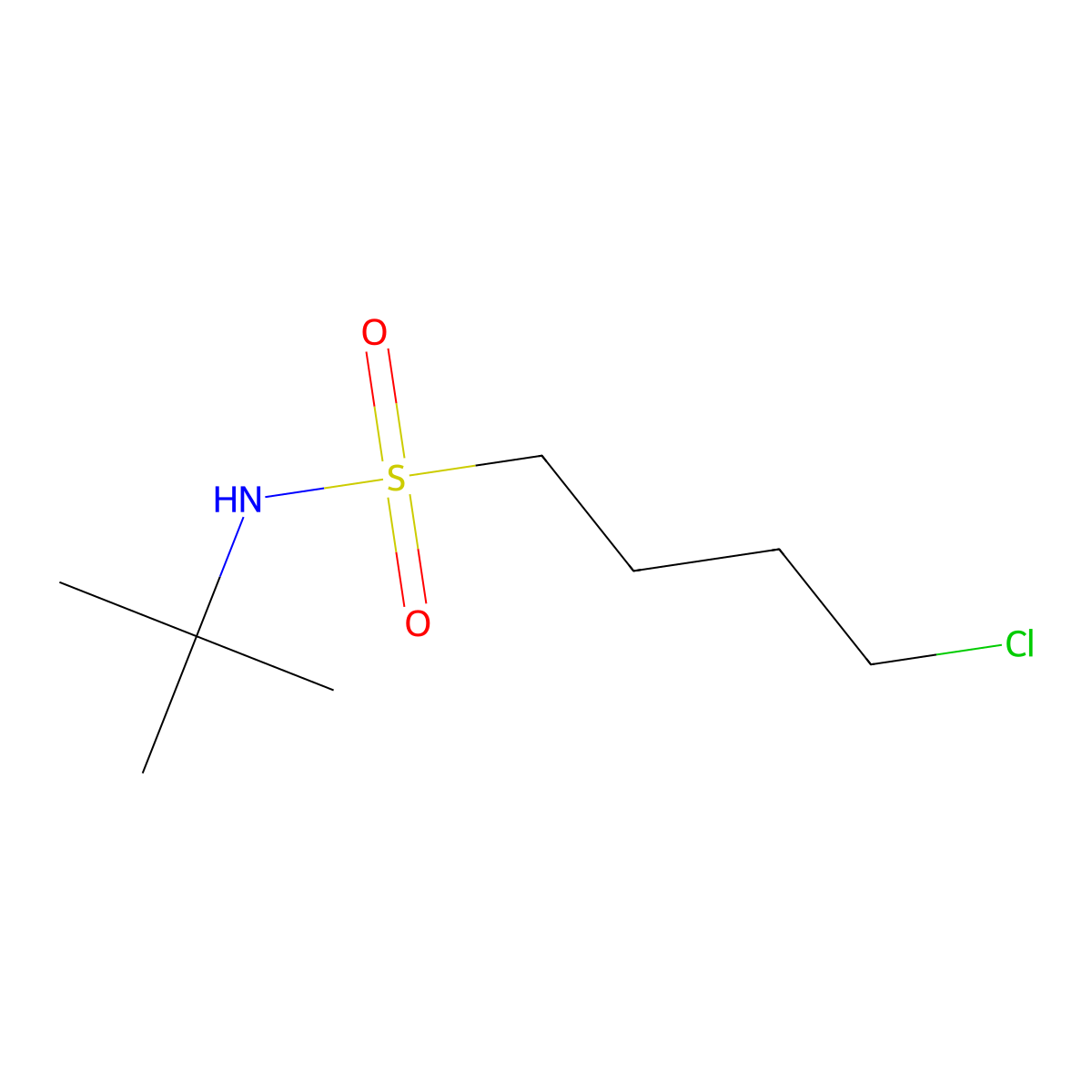 N-tert-butyl-4-chlorobutane-1-sulfonamide molecular structure, CAS 16339-83-6