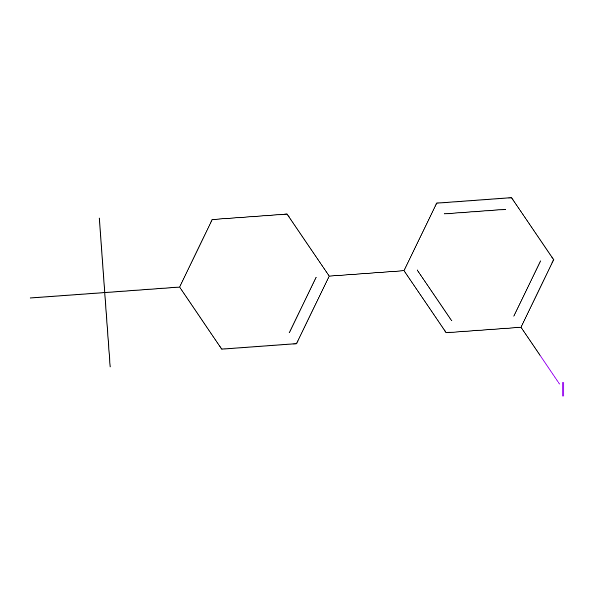 Benzene, 1-[4-(1,1-dimethylethyl)-1-cyclohexen-1-yl]-3-iodo- molecular structure, CAS 163394-75-0