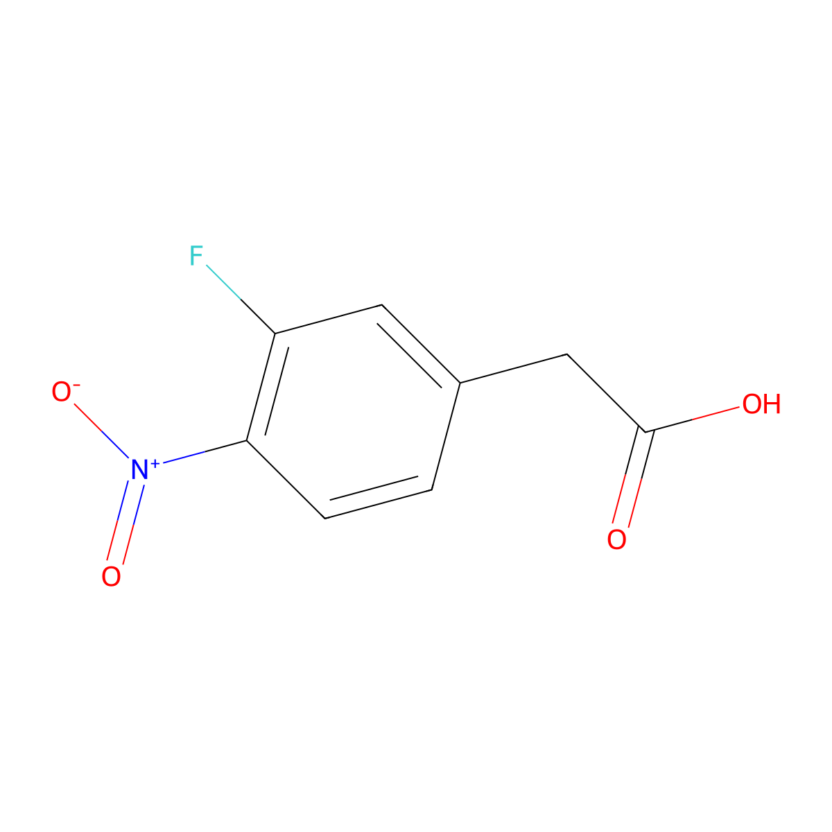 2-(3-Fluoro-4-nitrophenyl)acetic acid molecular structure, CAS 163395-24-2