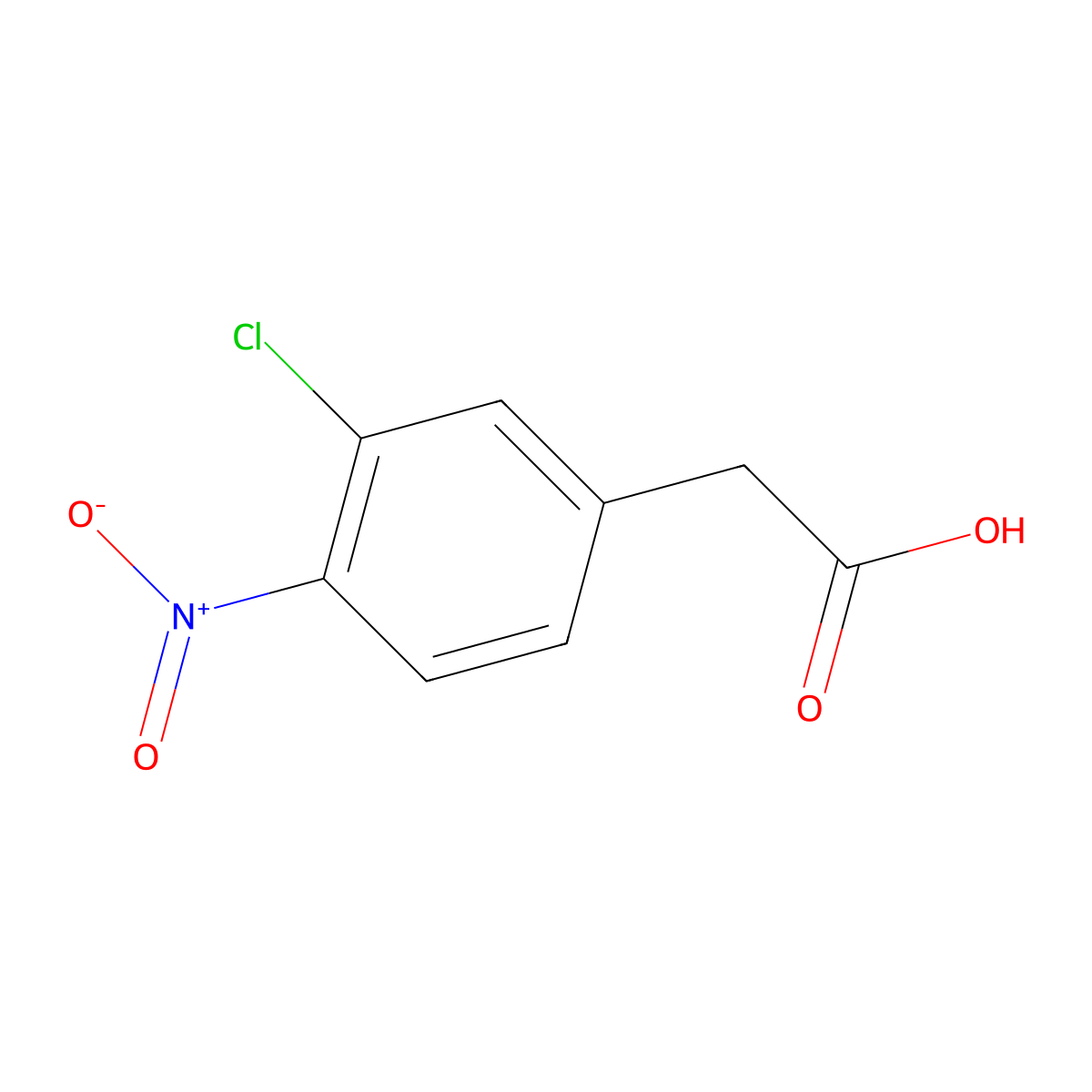 2-(3-Chloro-4-nitrophenyl)acetic acid molecular structure, CAS 163395-25-3