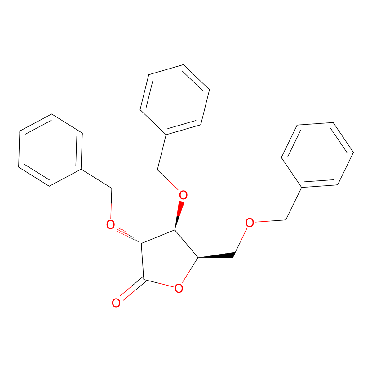 (3R,4S,5R)-3,4-Bis(benzyloxy)-5-((benzyloxy)methyl)dihydrofuran-2(3H)-one molecular structure, CAS 163396-30-3