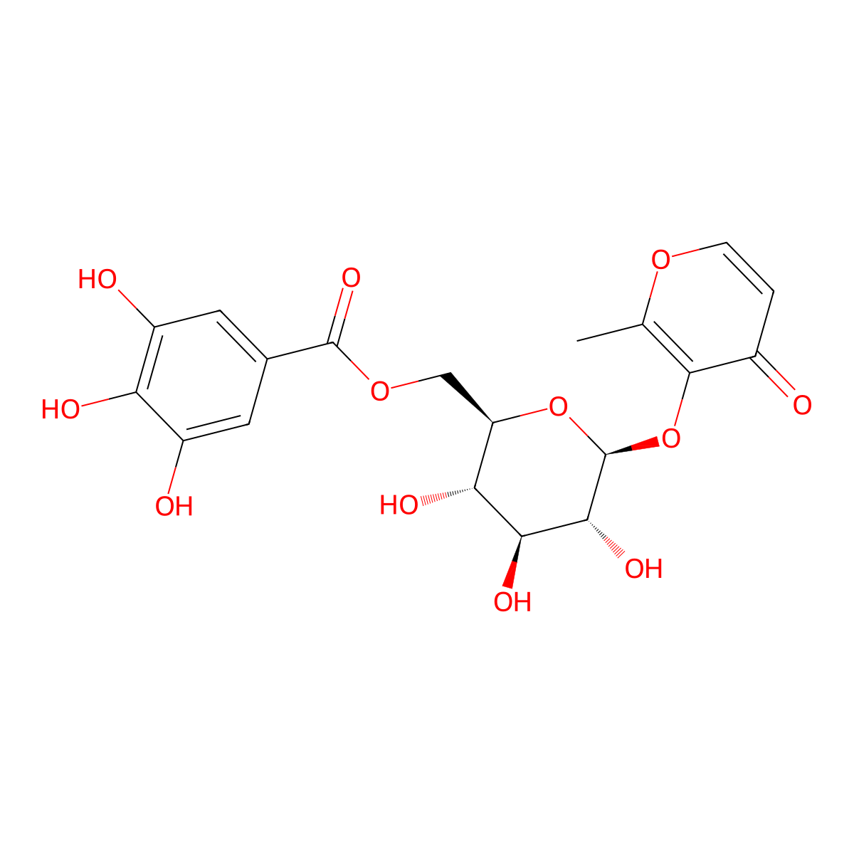 3-O-(6'-O-Galloyl)-beta-D-glucopyranosylmaltol molecular structure, CAS 163397-38-4