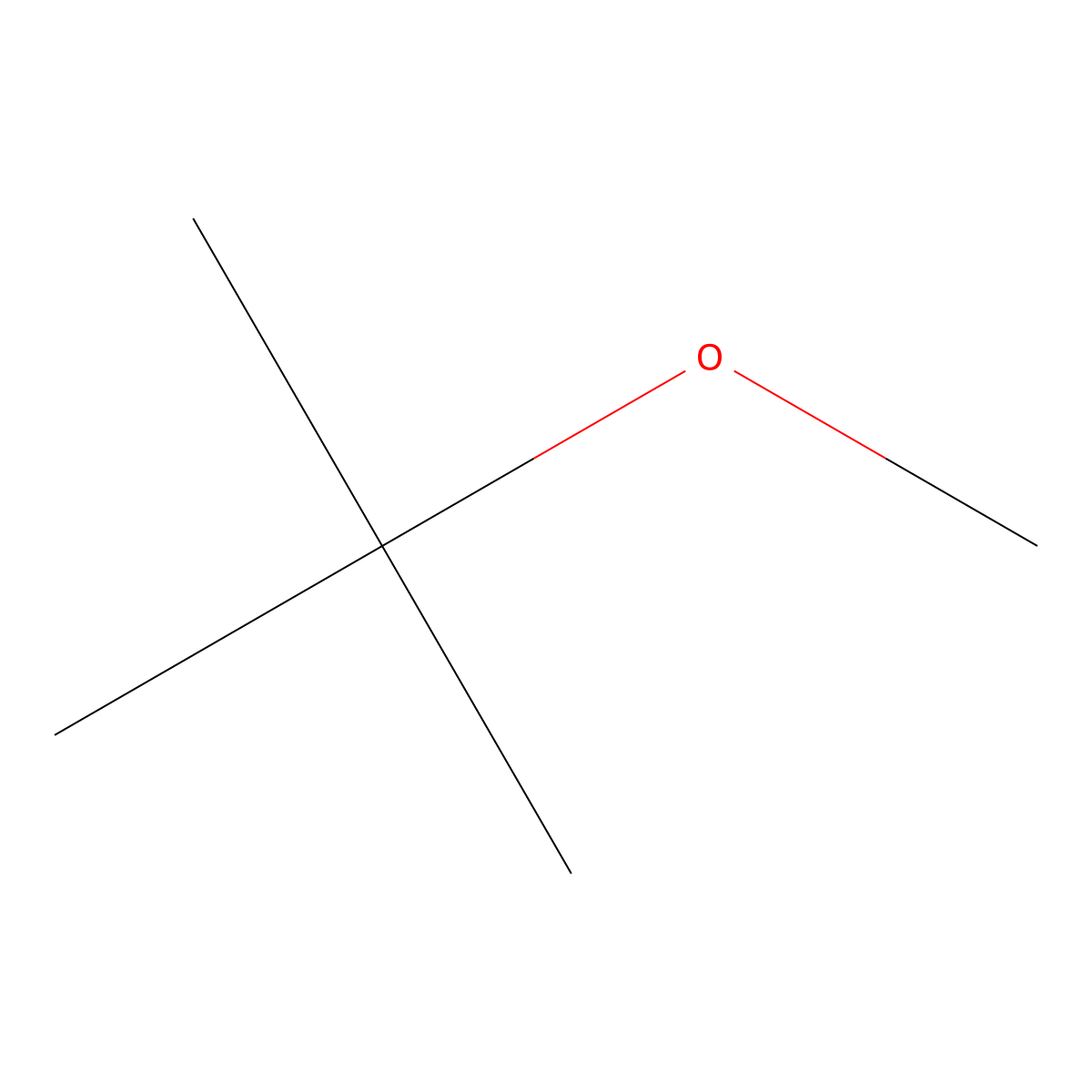 tert-Butyl methyl ether molecular structure, CAS 1634-04-4