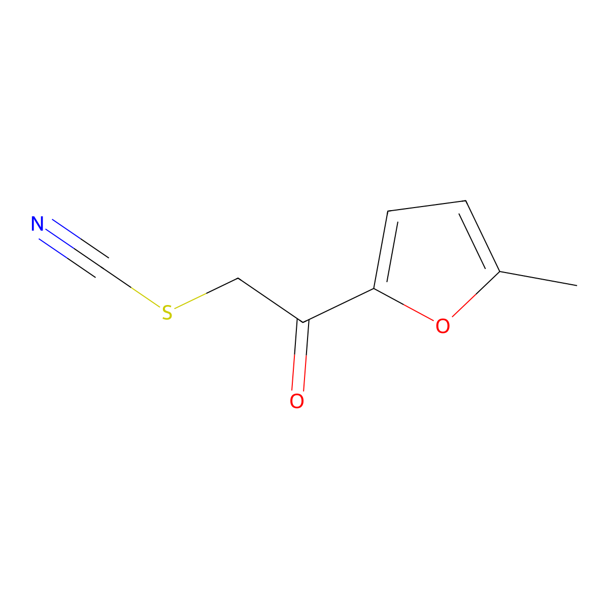 2-(5-Methyl-2-furyl)-2-oxoethyl thiocyanate molecular structure, CAS 1634-45-3