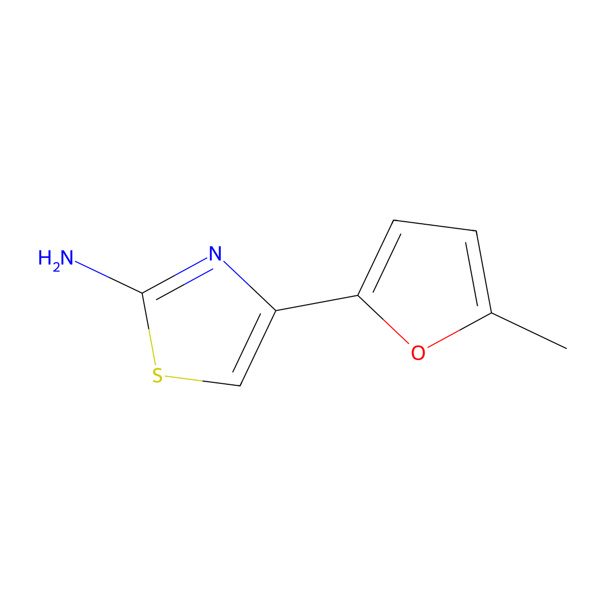 4-(5-Methylfuran-2-yl)-1,3-thiazol-2-amine molecular structure, CAS 1634-46-4