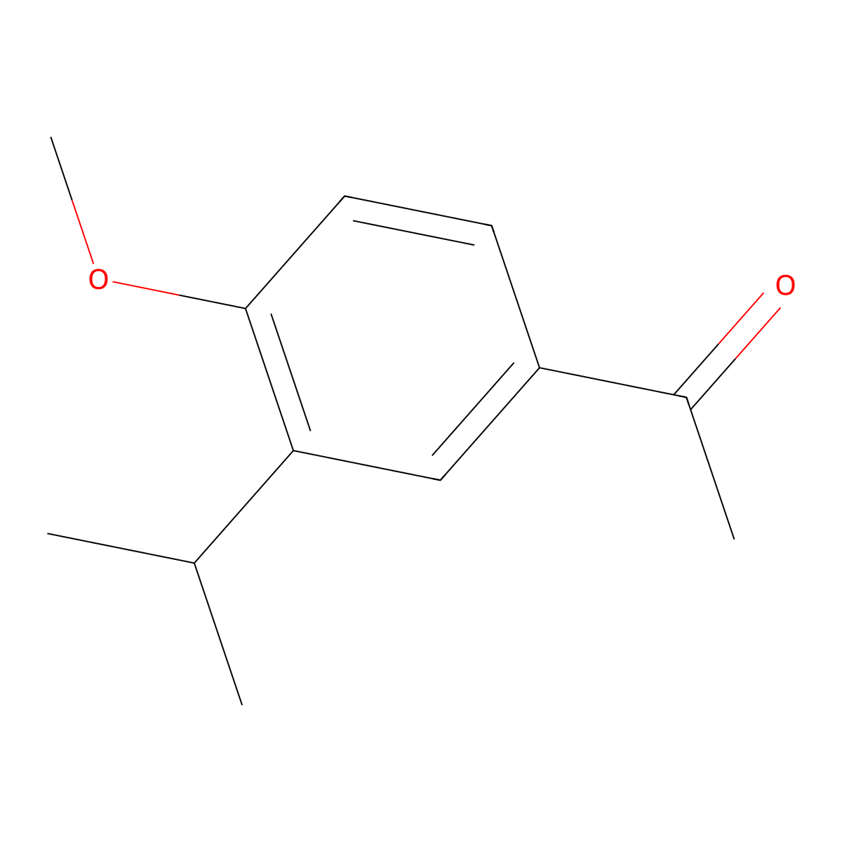 1-(3-Isopropyl-4-methoxyphenyl)ethanone molecular structure, CAS 1634-64-6