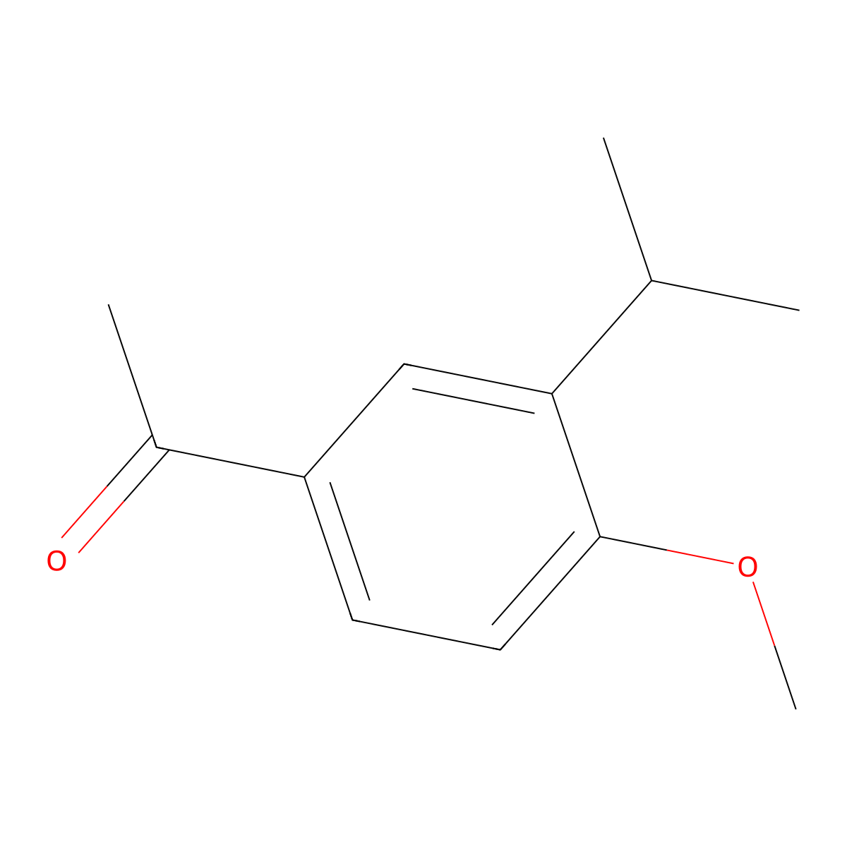 1-(3-Isopropyl-4-methoxyphenyl)ethanone molecular structure, CAS 1634-64-6
