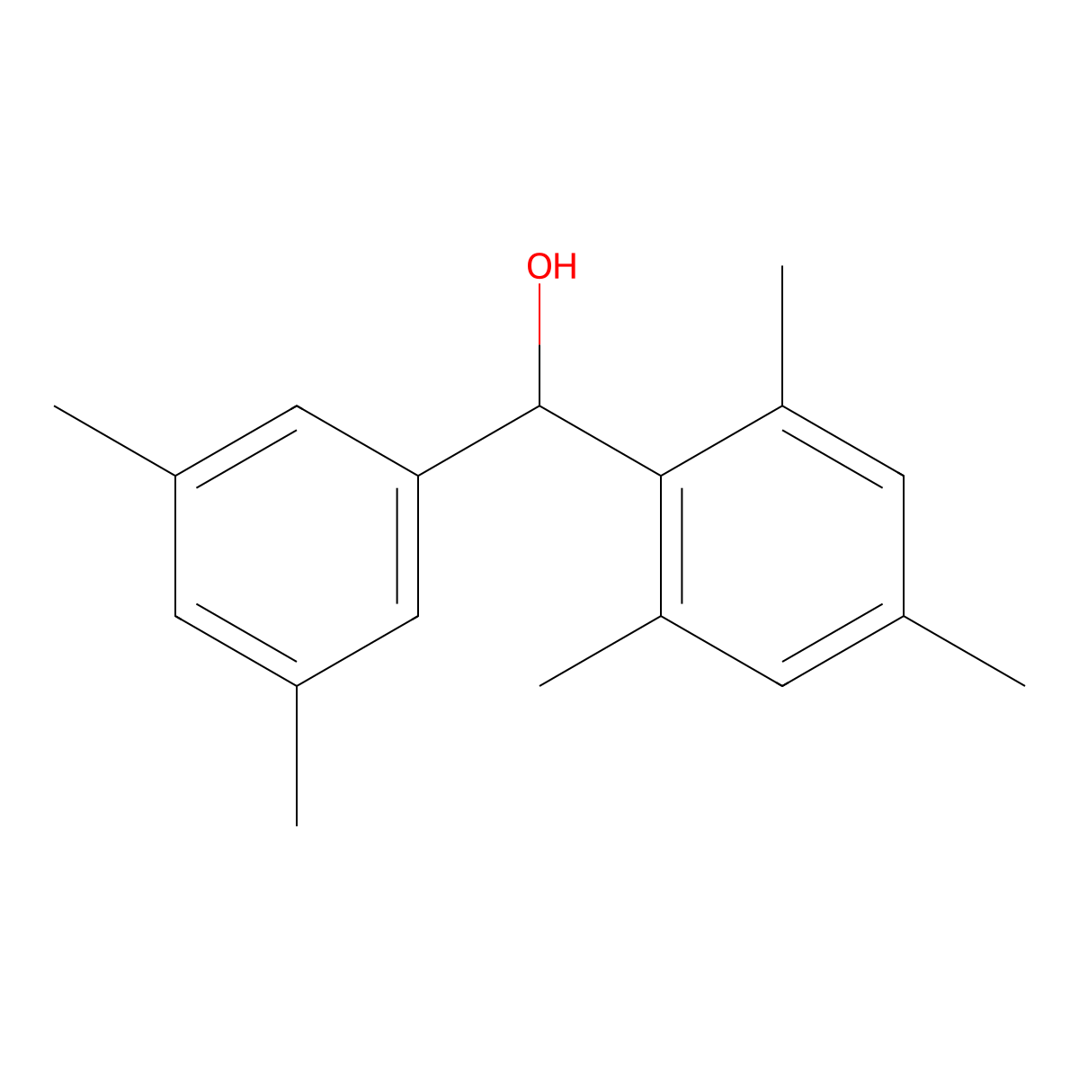 (3,5-Dimethylphenyl)(2,4,6-trimethylphenyl)methanol molecular structure, CAS 16340-64-0